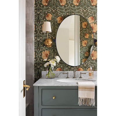ANDY STAR Modern 22 x 34 Inch Oval Wall Hanging Bathroom Mirror, Matte Black