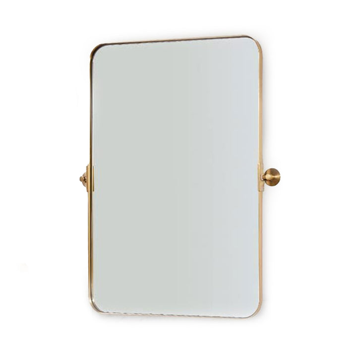 ANDY STAR Modern 38"x25" Hanging Bathroom Mirror, Brushed Gold (For Parts)