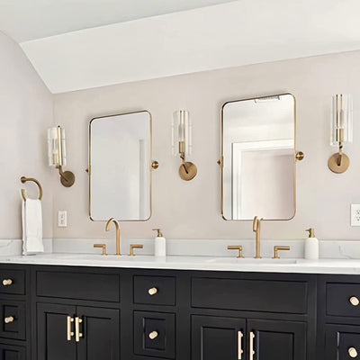 ANDY STAR Modern 38"x25" Hanging Bathroom Mirror, Brushed Gold (For Parts) - VMInnovations