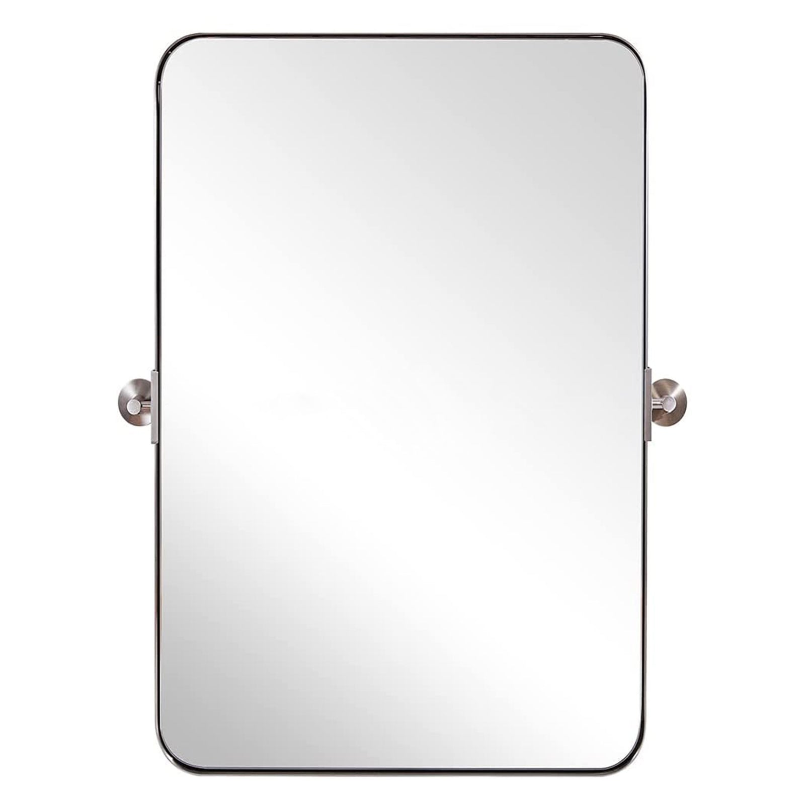 ANDY STAR Modern 22x34" Rectangular Wall Hanging Bathroom Mirror, Brushed Nickel - VMInnovations
