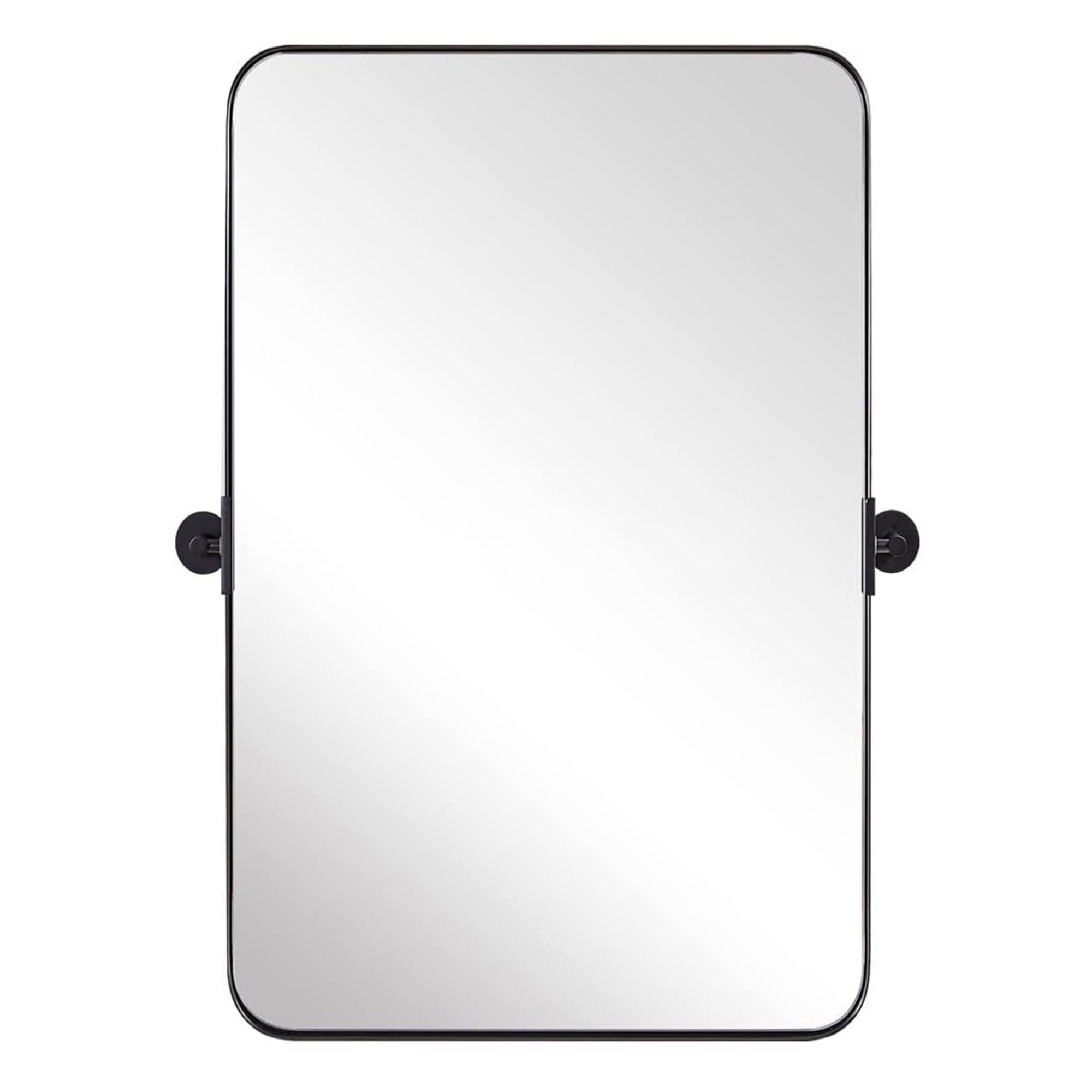 22 x 34 In Rectangular Wall Mounted Vanity Mirror, Matte Black (Used) - VMInnovations