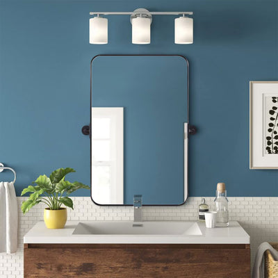 22 x 34 In Rectangular Wall Mounted Vanity Mirror, Matte Black (Used) - VMInnovations