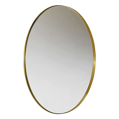 ANDY STAR Modern 20" x 28" Oval Wall Hanging Bathroom Vanity Mirror, Gold (Used) - VMInnovations