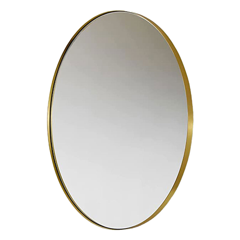 ANDY STAR Modern 20" x 28" Oval Wall Hanging Bathroom Vanity Mirror, Gold (Used)