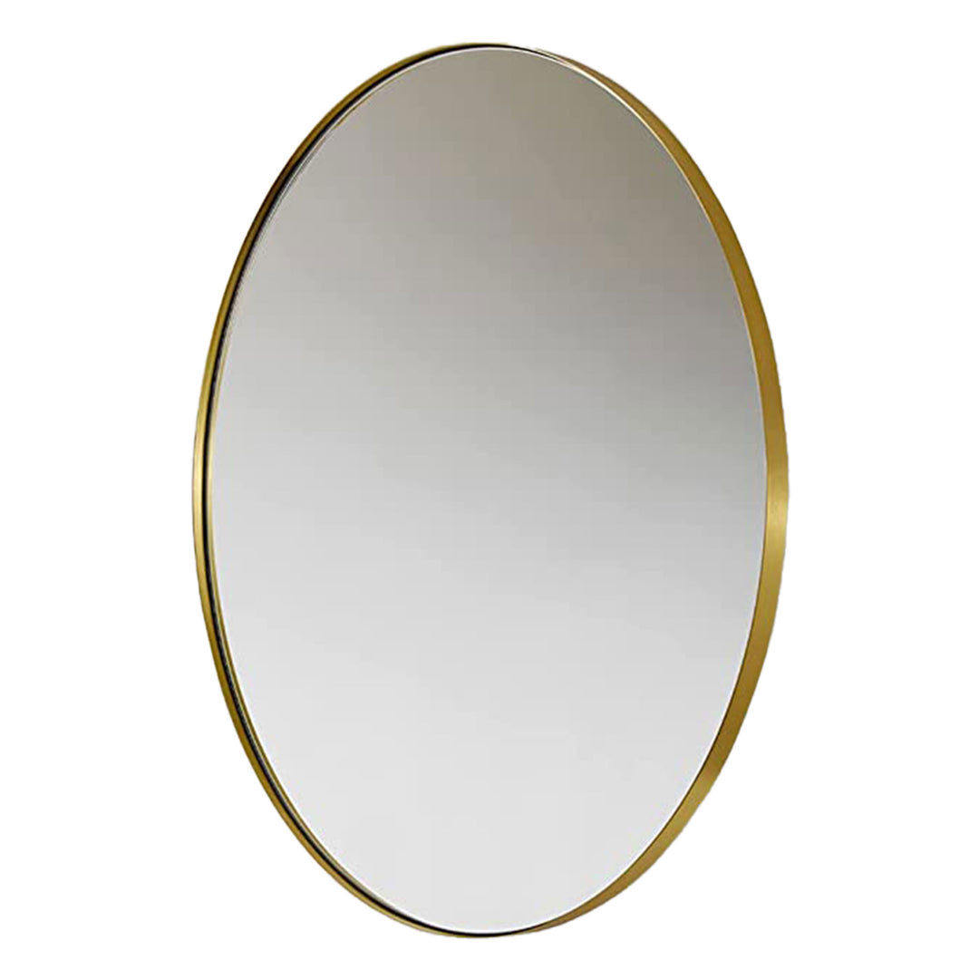 ANDY STAR Modern 20x28" Oval Wall Hanging Bathroom Vanity Mirror, Gold(Open Box)