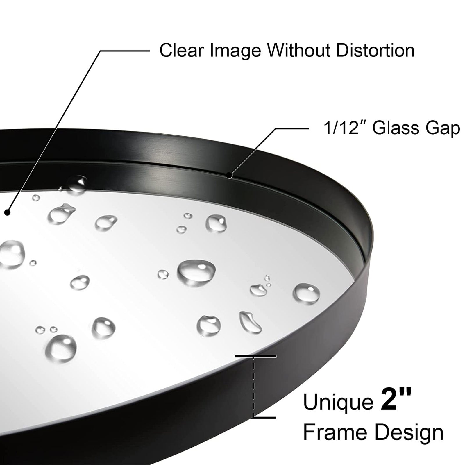 ANDY STAR 24 x 36 Inch Oval Deep Metal Frame Wall Mirror, Matte Black (Open Box) - VMInnovations
