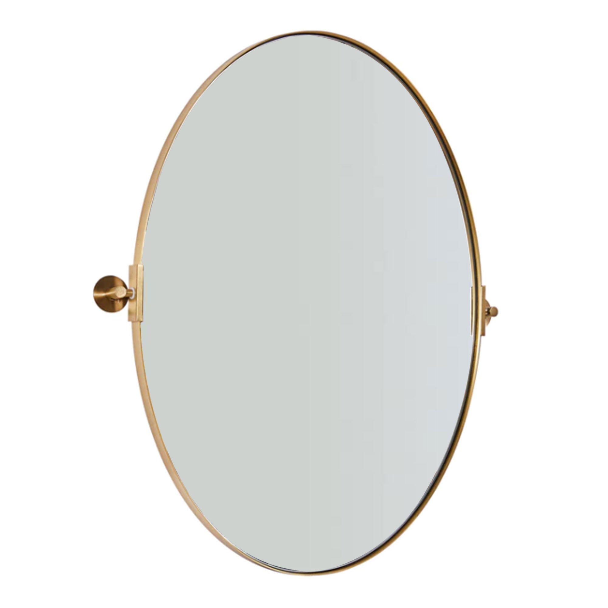 ANDY STAR 20 x 30 Inch Oval Shaped Tilting Modern Vanity Mirror, Gold (Open Box) - VMInnovations