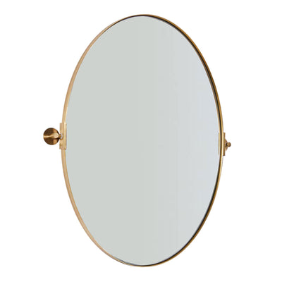 ANDY STAR 20" x 30" Oval Shaped Tilting Modern Vanity Mirror, Brushed Gold(Used) - VMInnovations
