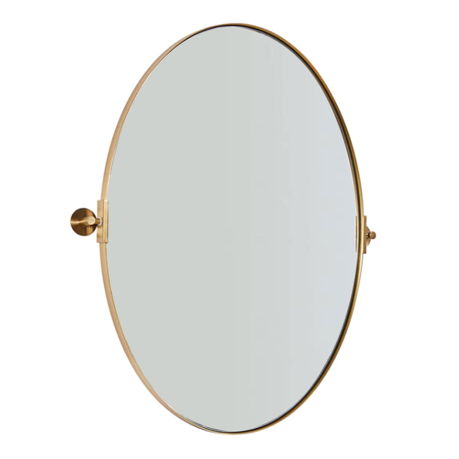ANDY STAR 20" x 30" Oval Shaped Tilting Modern Vanity Mirror, Brushed Gold(Used) - VMInnovations