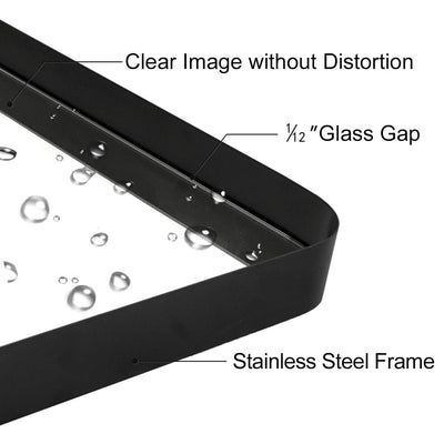ANDY STAR 22 x 35 x 2 Inch Wall Mounted Arched Vanity Mirror, Black (Open Box) - VMInnovations