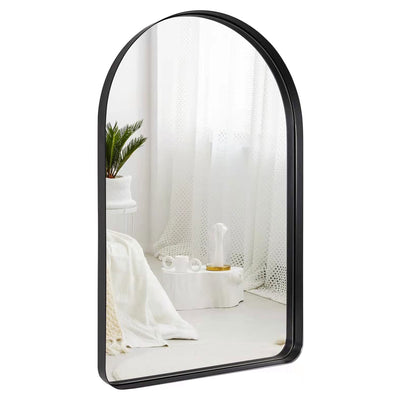 ANDY STAR Modern Wall Mounted Metal Frame Arched Vanity Mirror (Open Box)