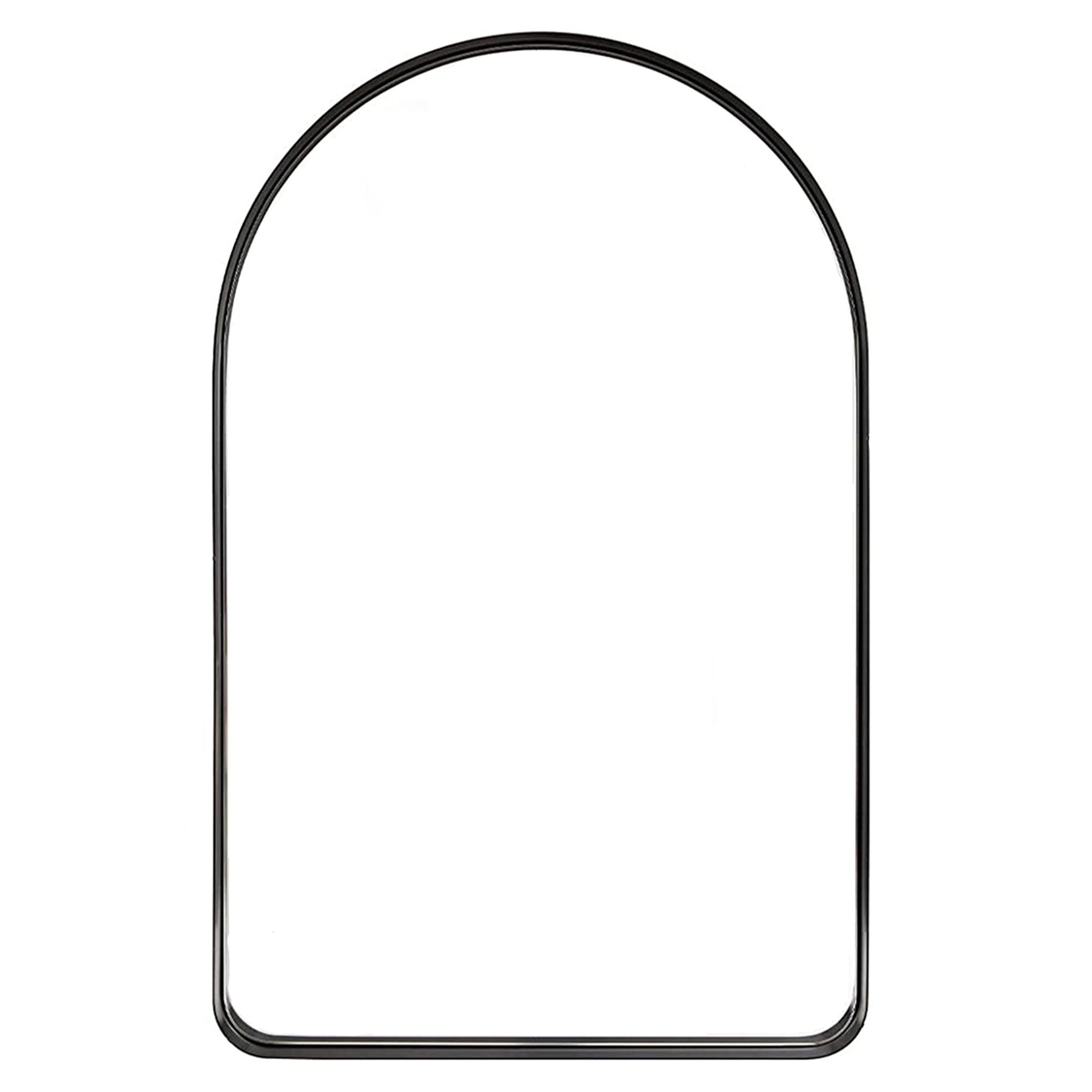 22 x 35 Inch Wall Mounted Metal Frame Arched Vanity Mirror, Black (Open Box) - VMInnovations