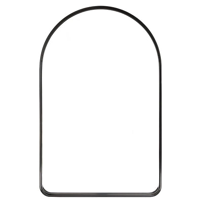 22 x 35 Inch Wall Mounted Metal Frame Arched Vanity Mirror, Black (Open Box)