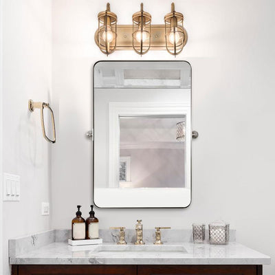 ANDY STAR 20 x 30 In Rectangular Tilting Modern Vanity Mirror, Nickel (Open Box) - VMInnovations