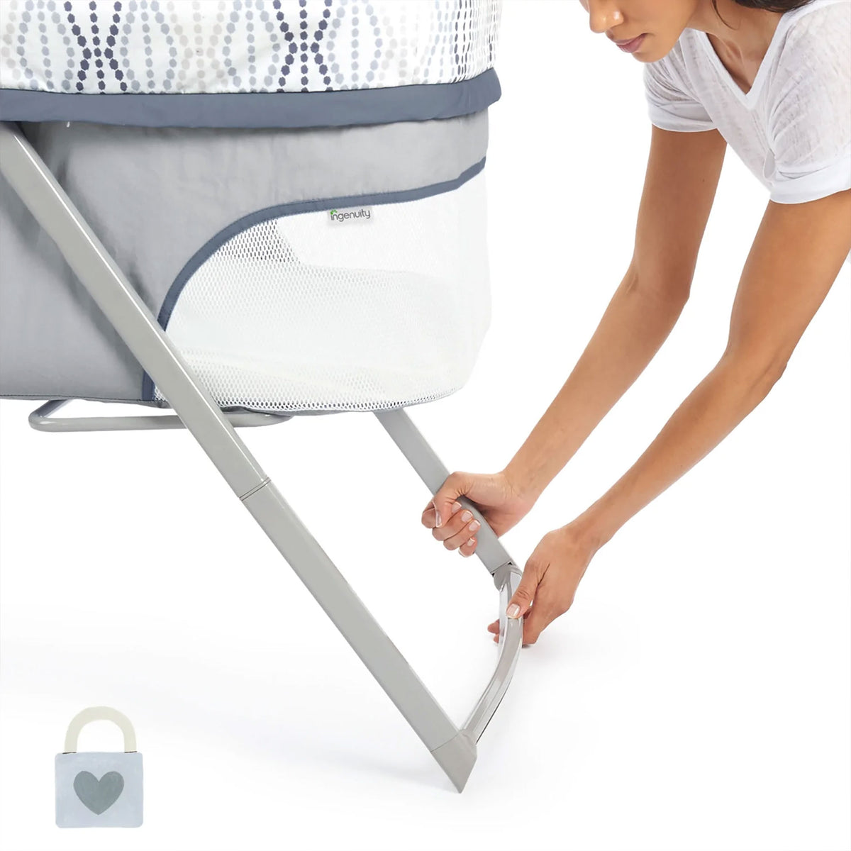 Ingenuity Portable Folding FoldAway Rocking Bassinet for Babies, Fletcher, Gray - VMInnovations