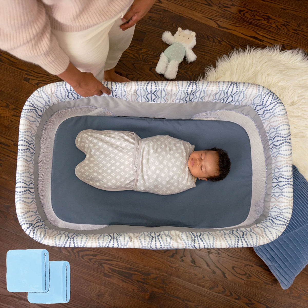 Ingenuity Portable Folding FoldAway Rocking Bassinet for Babies, Fletcher, Gray - VMInnovations