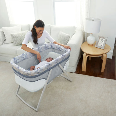 Ingenuity Portable Folding FoldAway Rocking Bassinet for Babies, Fletcher, Gray - VMInnovations