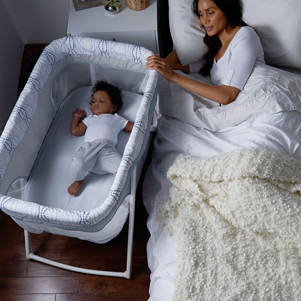 Ingenuity Portable Folding FoldAway Rocking Bassinet for Babies, Fletcher, Gray - VMInnovations