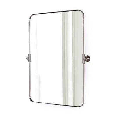 ANDY STAR 22 x 34 Inch Tilting Modern Vanity Mirror, Brushed Nickel (Used) - VMInnovations