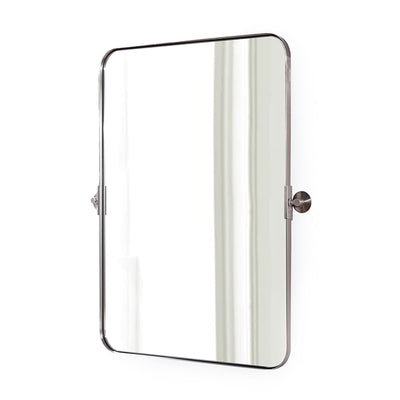 ANDY STAR 22 x 34 Inch Tilting Modern Vanity Mirror, Brushed Nickel (Used)