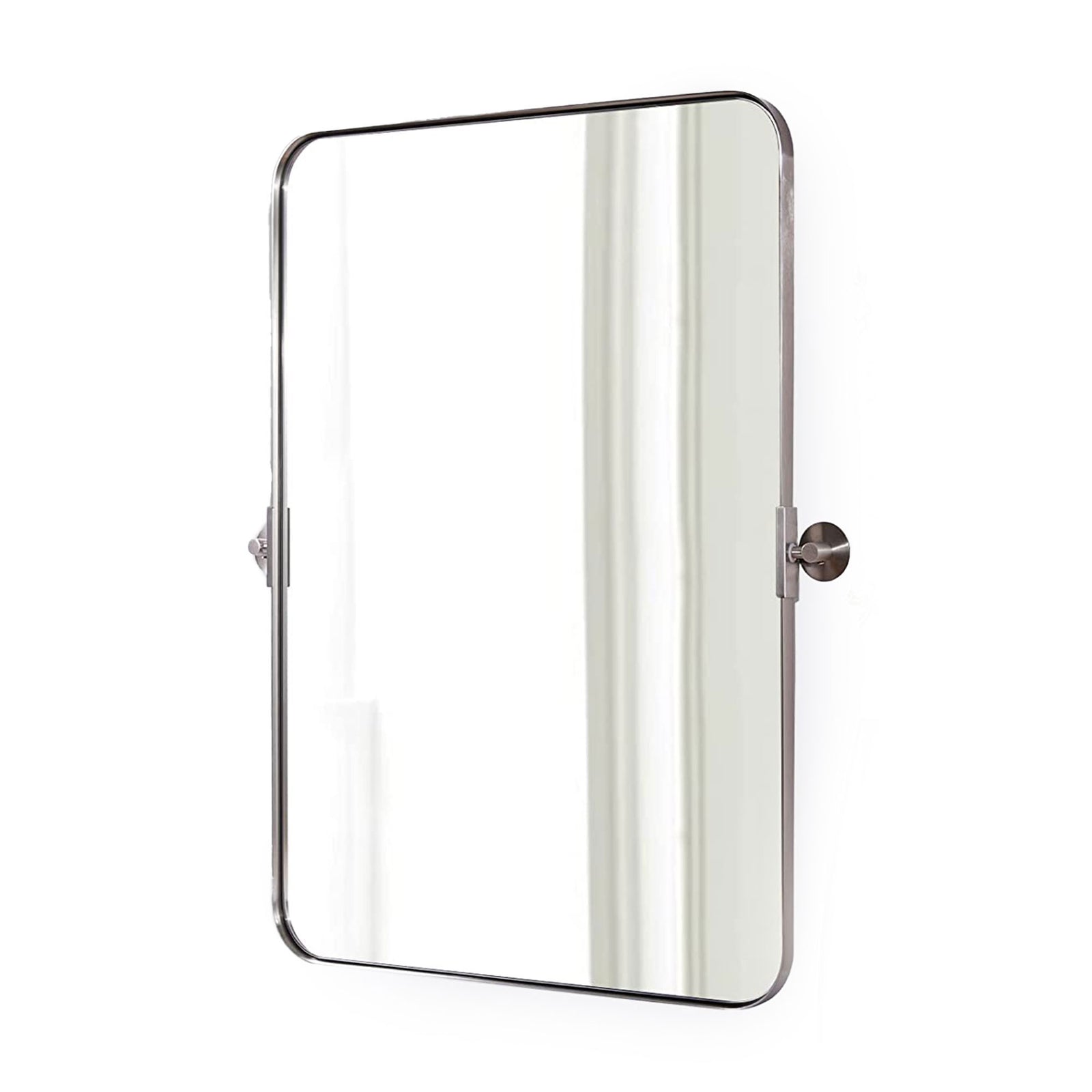 ANDY STAR 22 x 34 Inch Tilting Modern Vanity Mirror, Brushed Nickel (Used) - VMInnovations