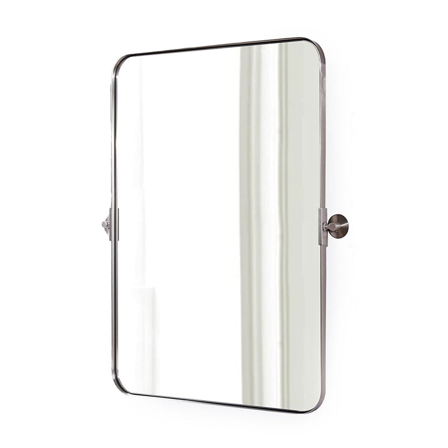 ANDY STAR 22 x 34 Inch Tilting Modern Vanity Mirror, Brushed Nickel (Used) - VMInnovations
