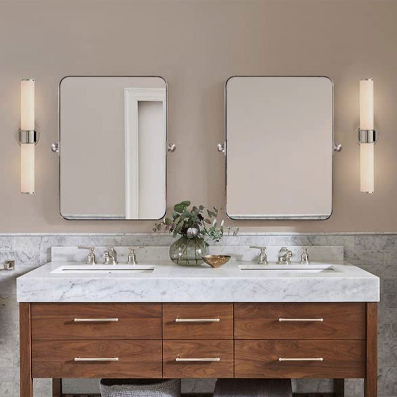 ANDY STAR 22 x 34 Inch Tilting Modern Vanity Mirror, Brushed Nickel (Used)