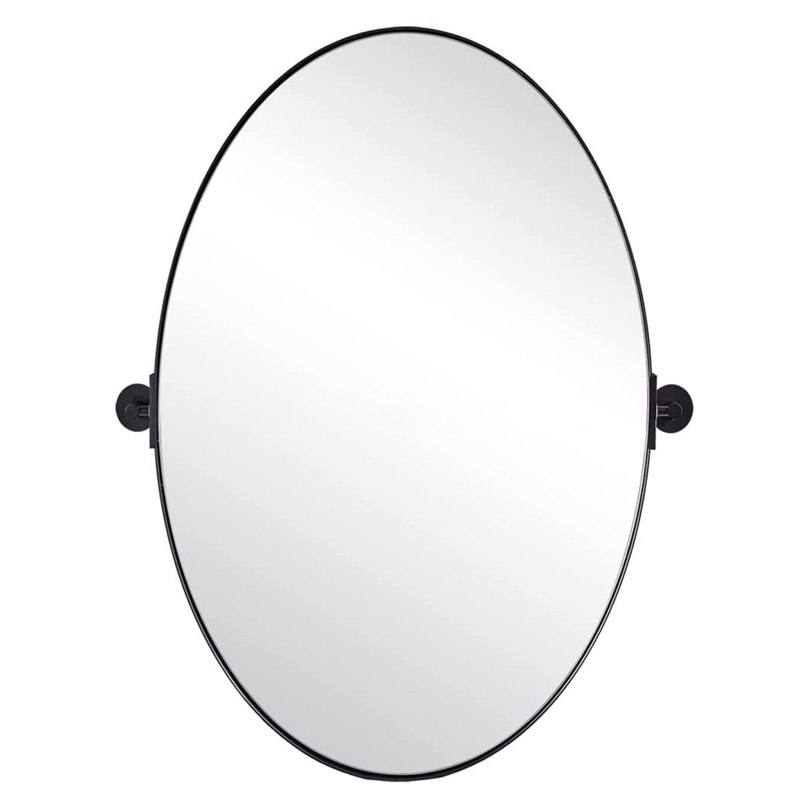 ANDY STAR Modern 25 x 38 Inch Oval Wall Hanging Bathroom Mirror, Matte Black - VMInnovations