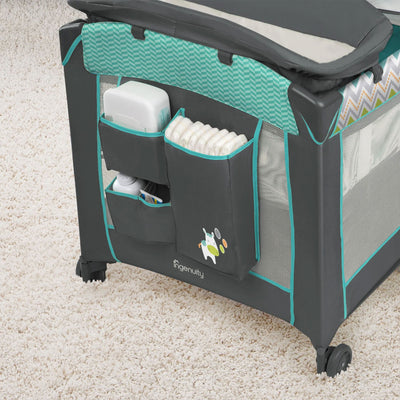 Ingenuity Smart and Simple Playard for Babies & Toddlers, Black & Teal Ridgedale - VMInnovations