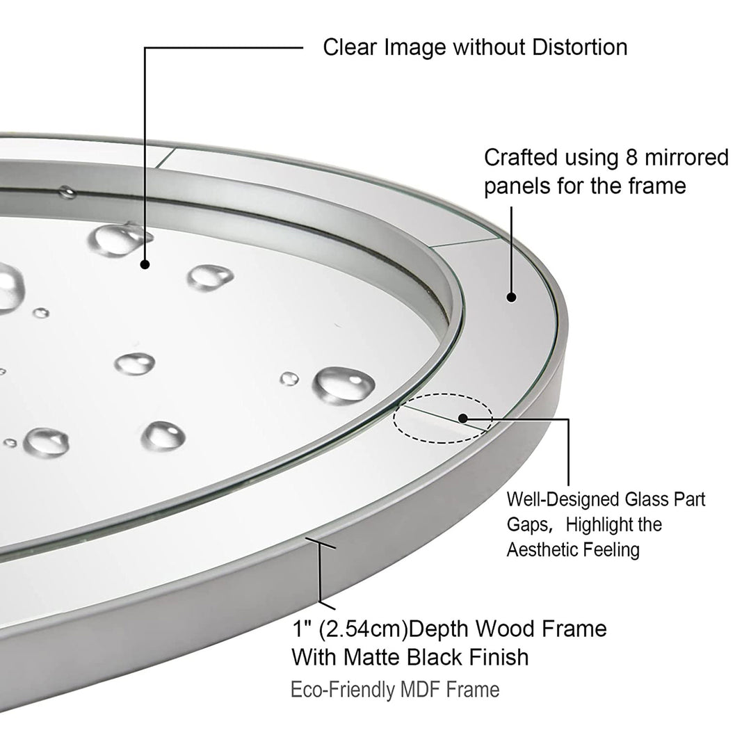 ANDY STAR Modern 20 x 28 Oval Glass Surrounded Bathroom Mirror (Open Box) - VMInnovations