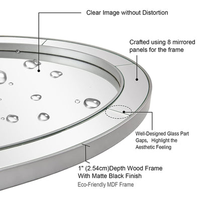 ANDY STAR Modern 20 x 28 Oval Glass Surrounded Bathroom Mirror (Open Box) - VMInnovations