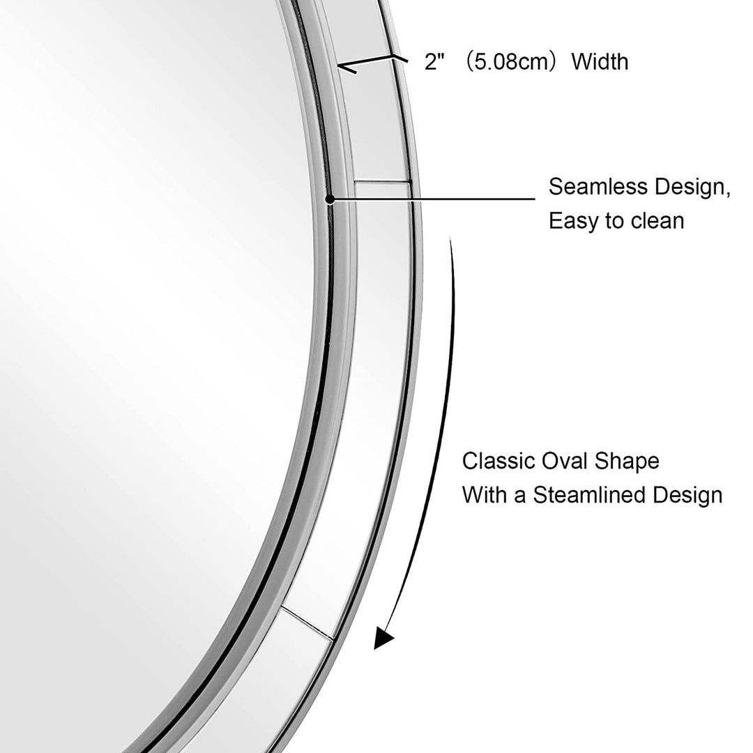 ANDY STAR Modern 20 x 28 Oval Glass Surrounded Bathroom Mirror (Open Box) - VMInnovations