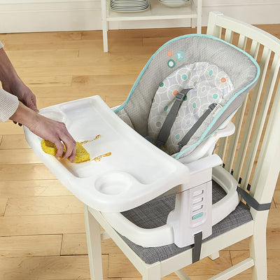 Ingenuity Portable SmartClean ChairMate High Chair for 6 Month Old, Peacock Blue - VMInnovations