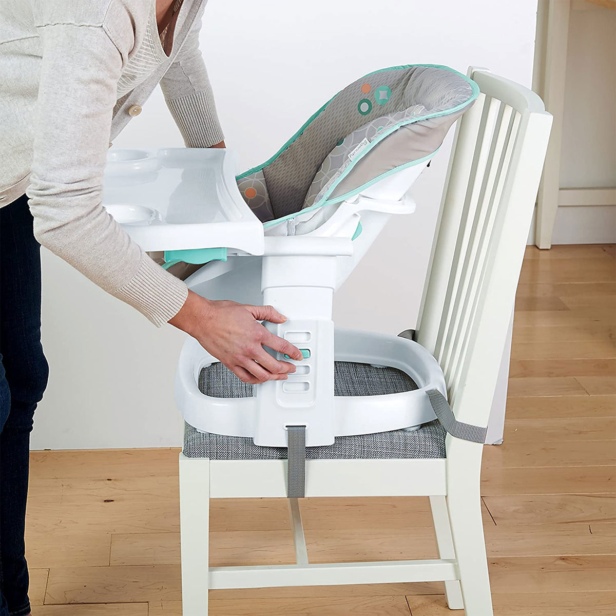 Ingenuity Portable SmartClean ChairMate High Chair for 6 Month Old, Peacock Blue - VMInnovations