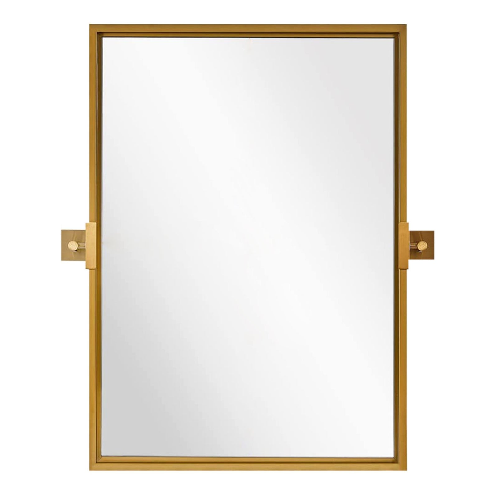 Moon Mirror 24"x36" Pivoted Rectangular Wall Mounted Vanity Mirror, Gold (Used) - VMInnovations