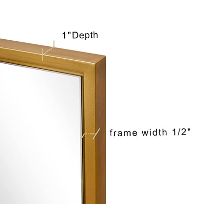 Moon Mirror 24"x36" Pivoted Rectangular Wall Mounted Vanity Mirror, Gold (Used) - VMInnovations