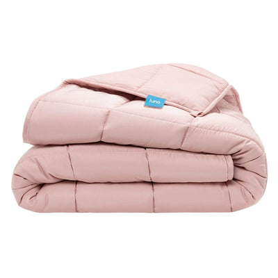 Luna Adult Breathable Cotton Weighted Blanket, 80 x 60 Inch, 20 Lbs, Pink, Queen