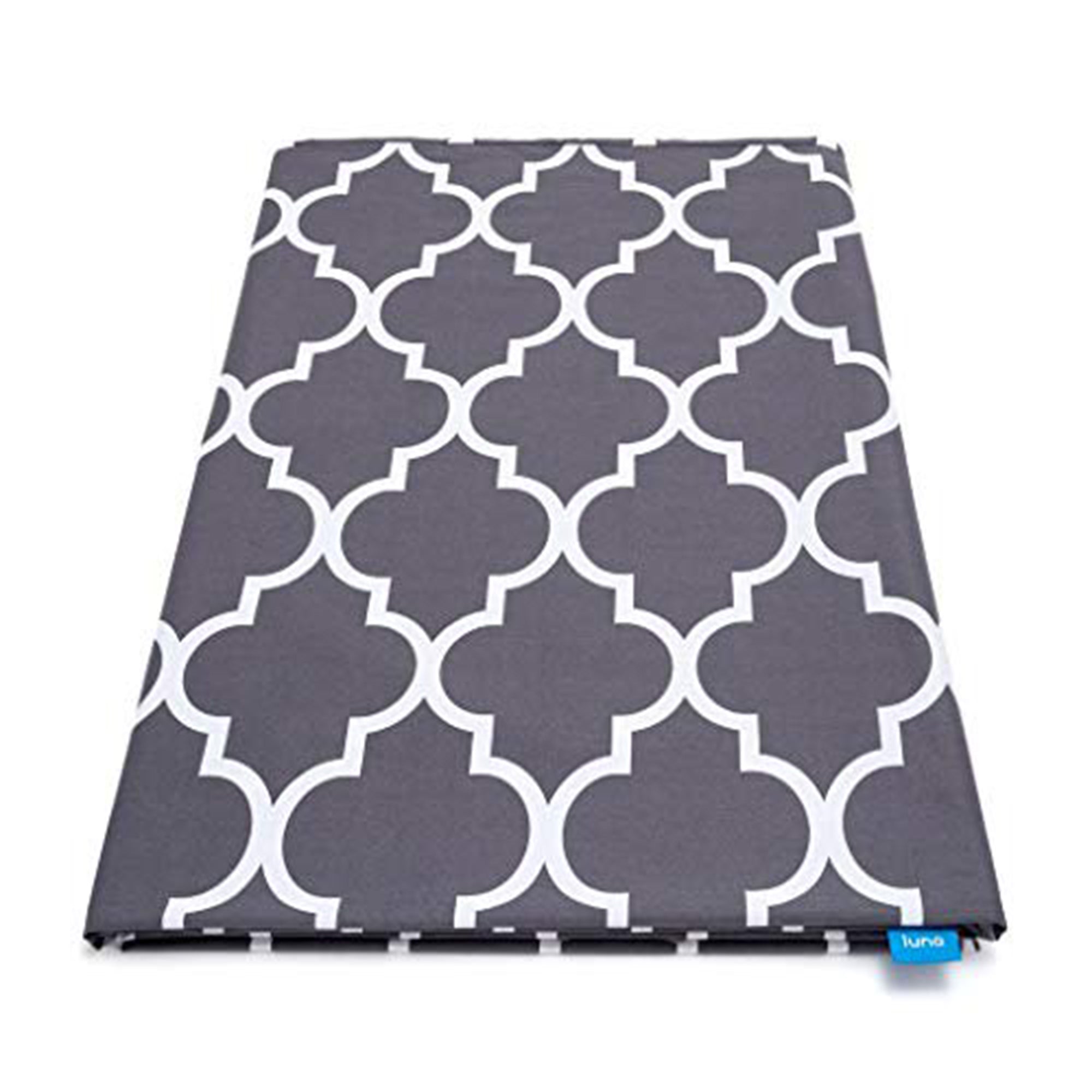 Luna Adult Breathable Cotton Weighted Blanket, Quatrefoil Silver Gray (Open Box) - VMInnovations