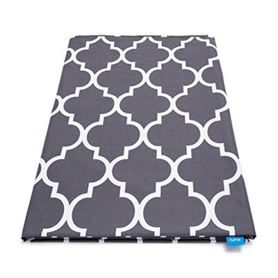 Luna Adult Breathable Cotton Weighted Blanket, Quatrefoil Silver Gray (Open Box) - VMInnovations