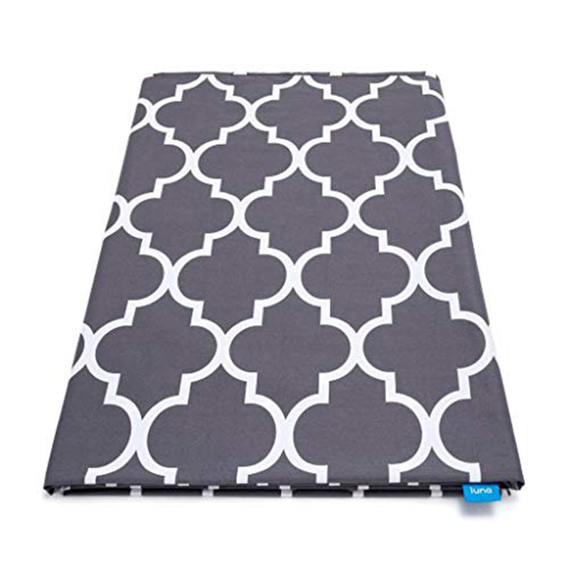Luna Adult Breathable Cotton Weighted Blanket, Quatrefoil Silver Gray (Open Box)