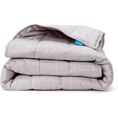 Luna Adult Breathable Weighted Blanket, 80x60", 25Lb, Gray & White Boxed, Queen