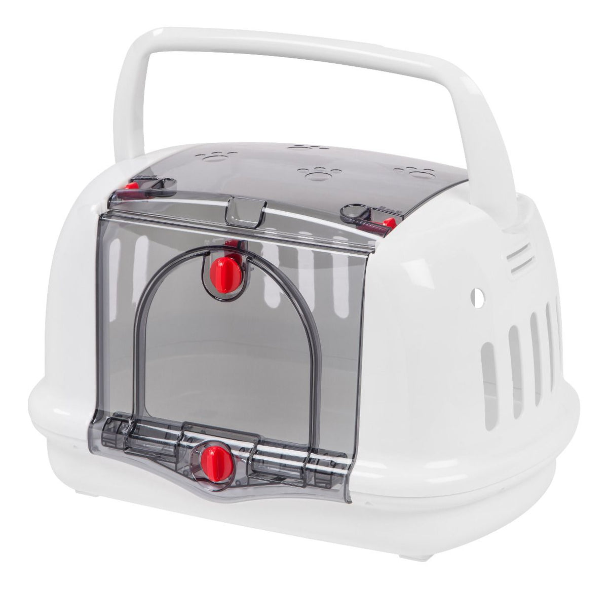 IRIS USA 301991 See-Through Small Animal Pet Carrier with Carry Handle, White