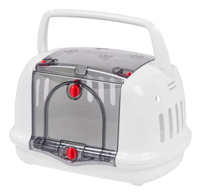 IRIS USA See-Through Small Animal Pet Carrier w/ Carry Handle, White (Open Box)