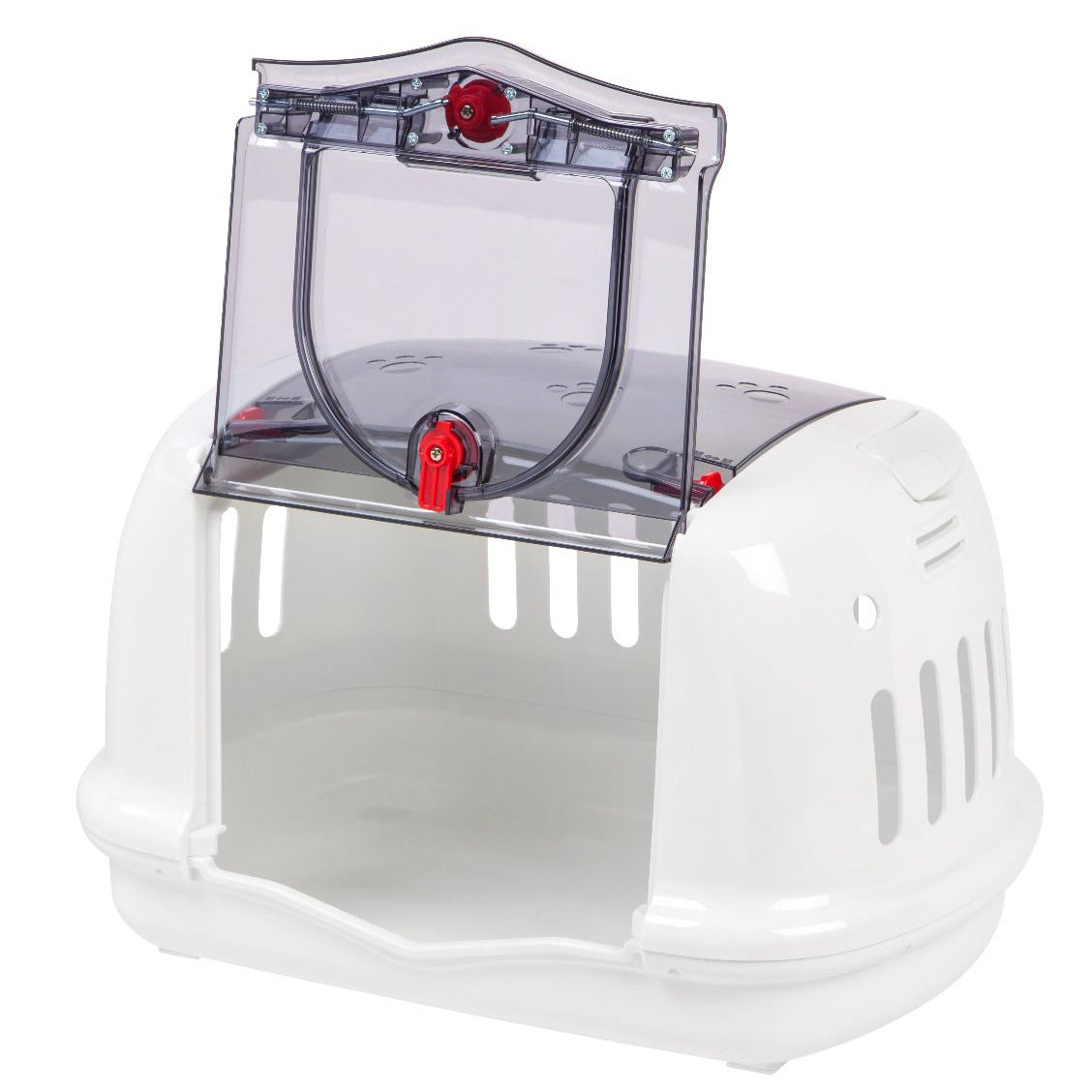 IRIS USA See-Through Small Animal Pet Carrier w/ Carry Handle, White (Open Box)