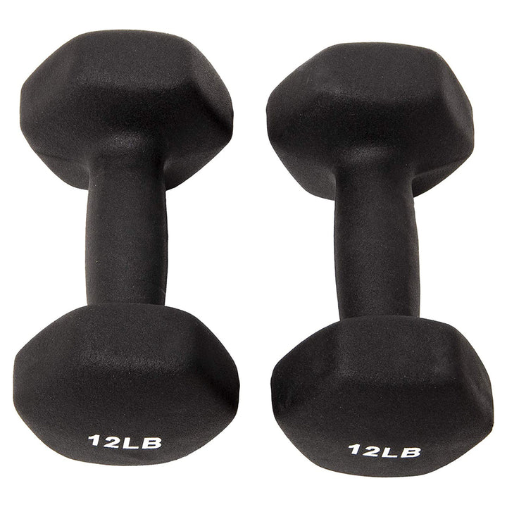 BalanceFrom Fitness 5, 8, & 12lb Neoprene Coated Dumbbell Set w/Stand (Open Box)