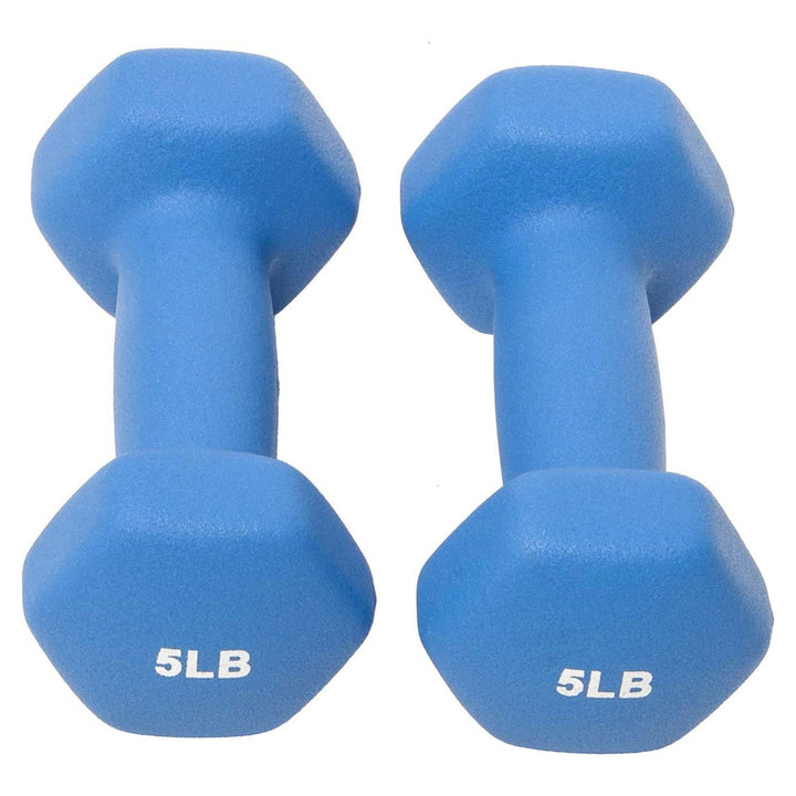 BalanceFrom Fitness 5, 8, & 12lb Neoprene Coated Dumbbell Set w/Stand (Open Box)