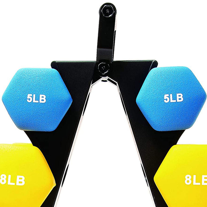 BalanceFrom Fitness 5, 8, and 12 Pound Neoprene Coated Dumbbell Set with Stand - VMInnovations