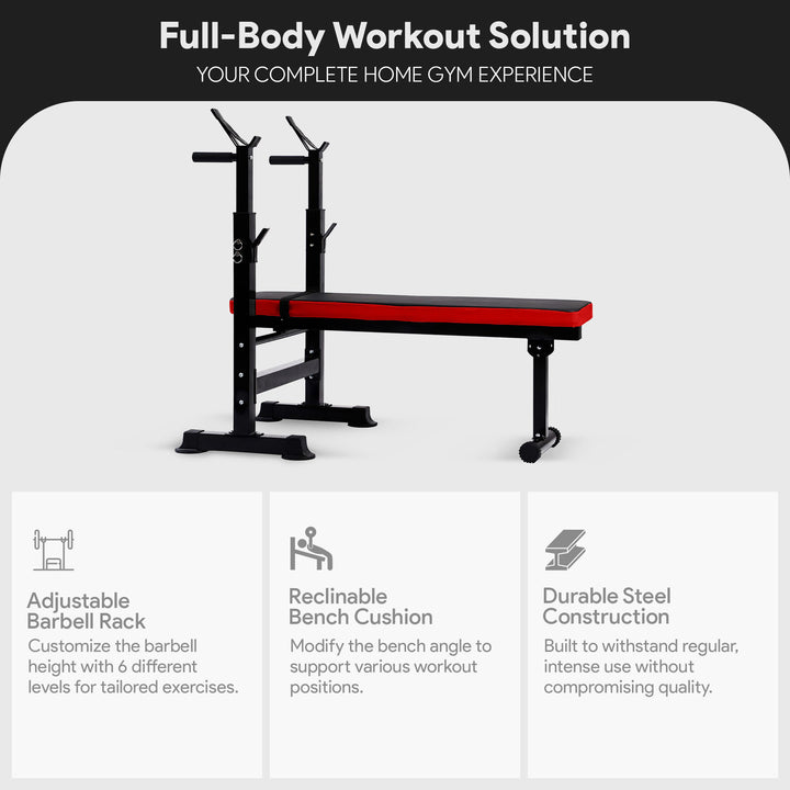 BalanceFrom Fitness Multifunctional Adjustable Workout Station with Squat Rack - VMInnovations