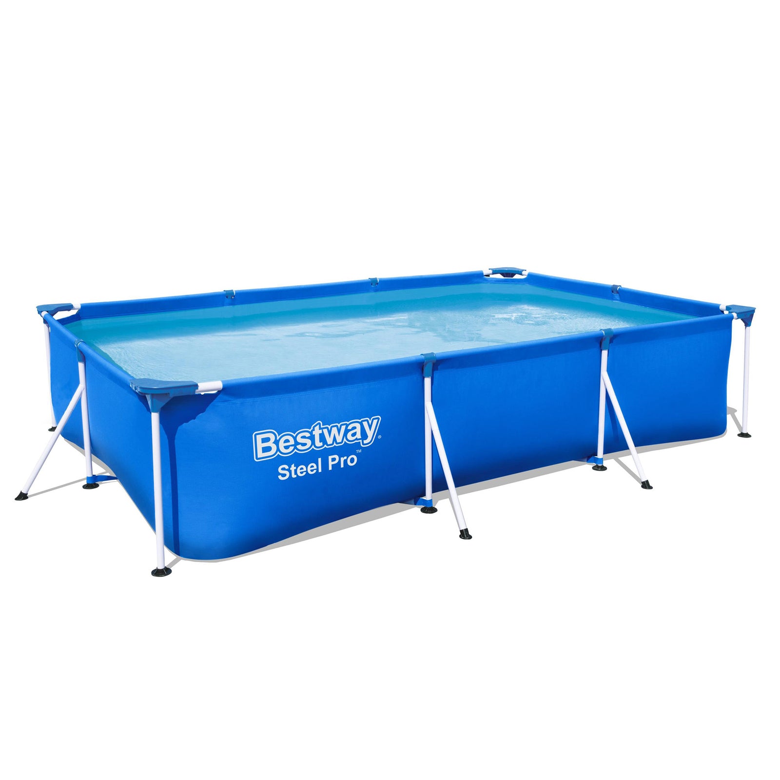 Bestway Steel Pro 118"x79"x26" Rectangular Above Ground Outdoor Swimming Pool - VMInnovations