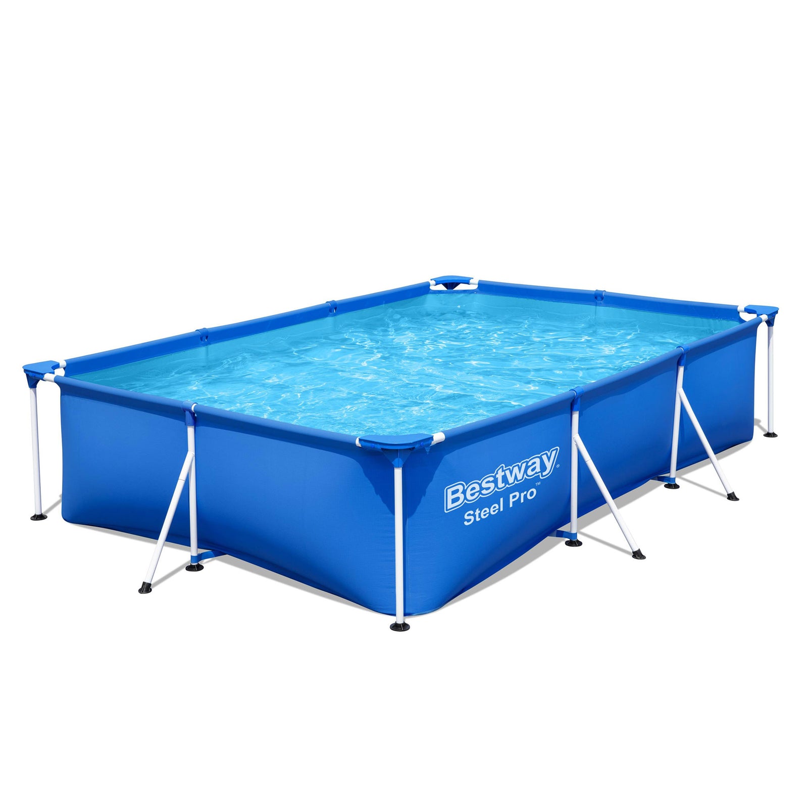 Bestway Steel Pro 118"x79"x26" Rectangular Above Ground Outdoor Swimming Pool - VMInnovations
